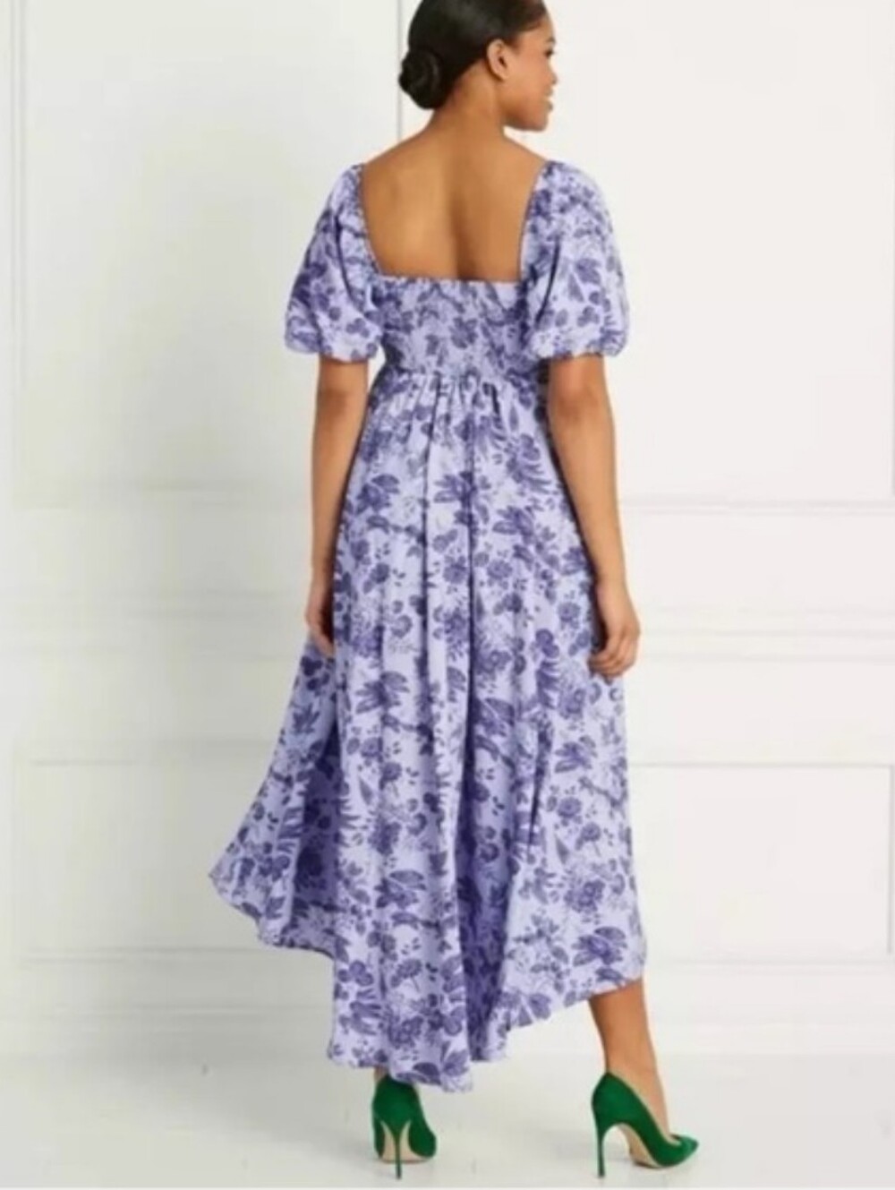 Hill House Matilda Midi Dress Size Medium Lilac Floral Summer Wedding - Picture 4 of 8